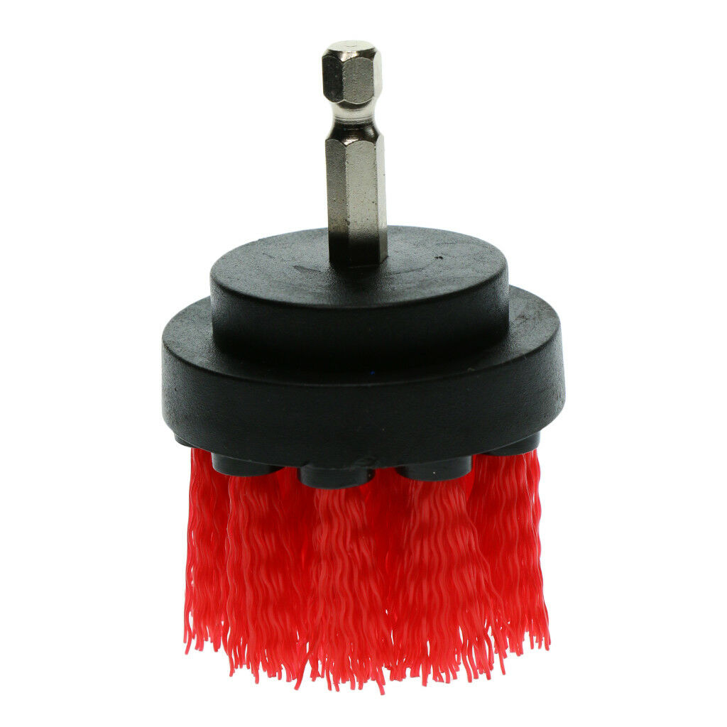 3pcs Tile Grout Power Scrubber Electric Drills Brush Rotary Tub Cleaner Red