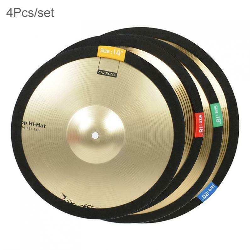 14 16 18 20 Inch Cymbal Mute Circle Ring Drum Set Hi-hat Practice Silencer 4pcs