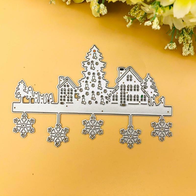 Christmas Village Metal Cutting Dies Stencil DIY Scrapbooking Album Paper Card