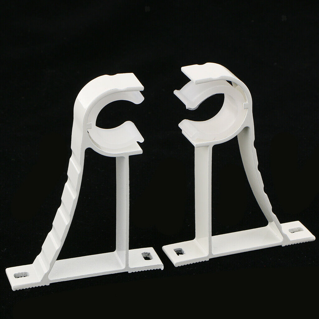 2 Pieces Alloy Curtain Pole Brackets to Fit 28mm Diameter Poles White