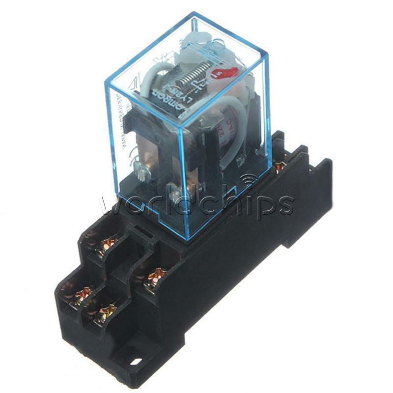 Relay LY2NJ AC 220V 10A With 8 Pin + OMRON LY2NJ HH62P JQX-13F/2Z Base Socket