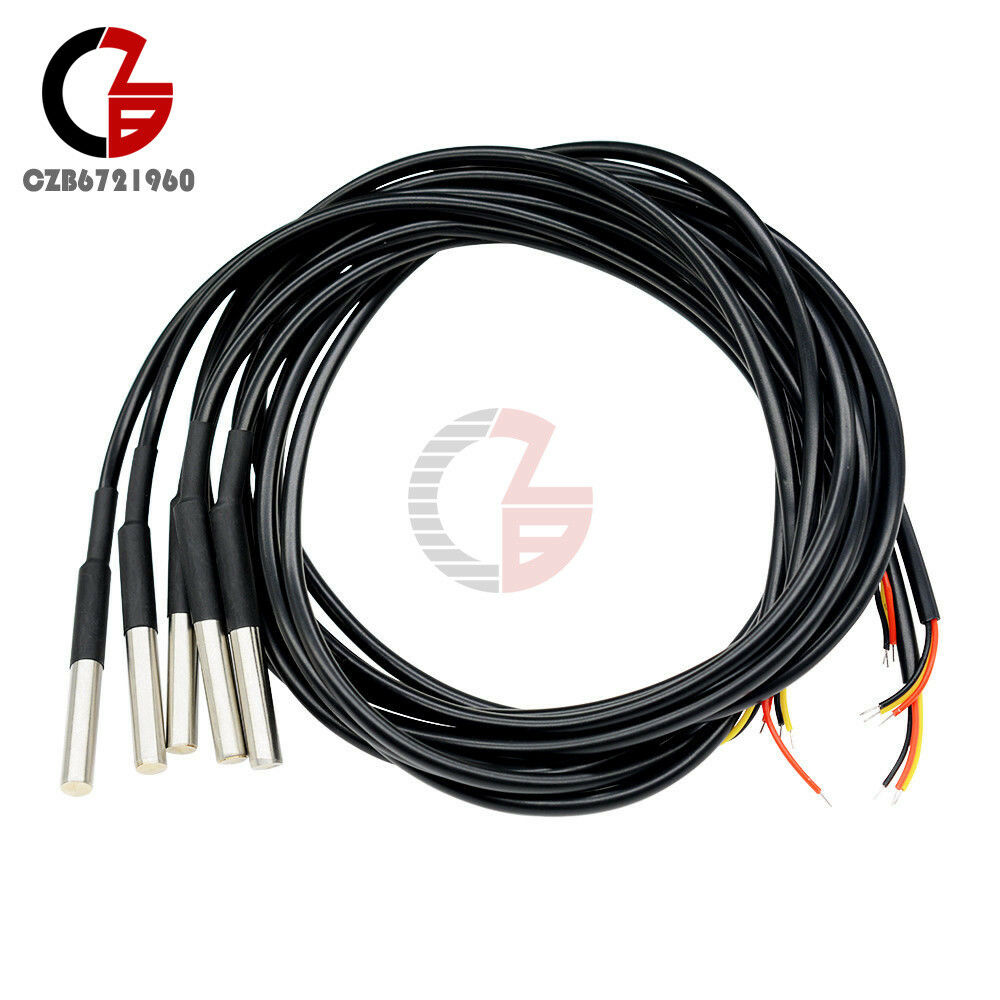 2PCS Waterproof Digital Thermal Sensor Probe DS18B20 1M DS18S20 for Arduino