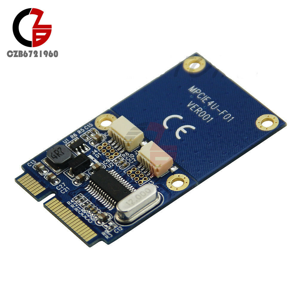 PCIe PCI-E to USB Adapter mPCIe to 5 Pin 2 Ports Dual USB2.0 Converter Card New