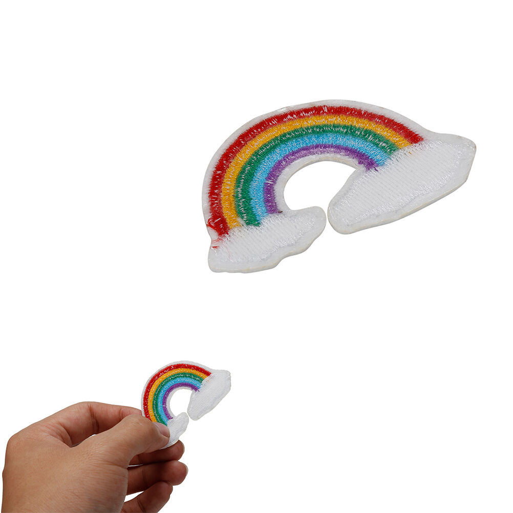 2X Rainbow Peace God Love Cloud Iron on Patch Applique Sew Badge Embroide.l8