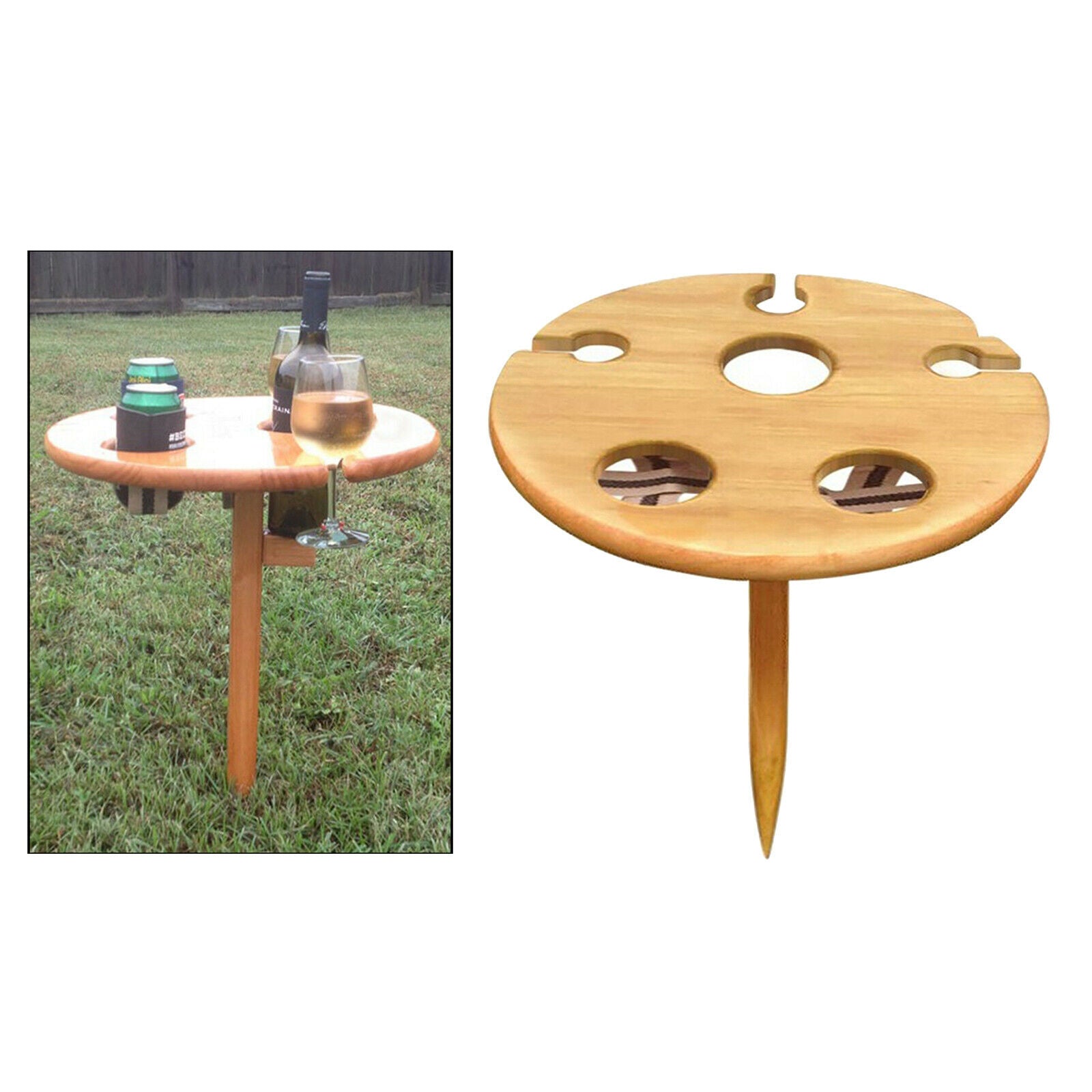 Folding Outdoor Wine Table Compact BBQ Camping Beer Serving Home Lawn Beach