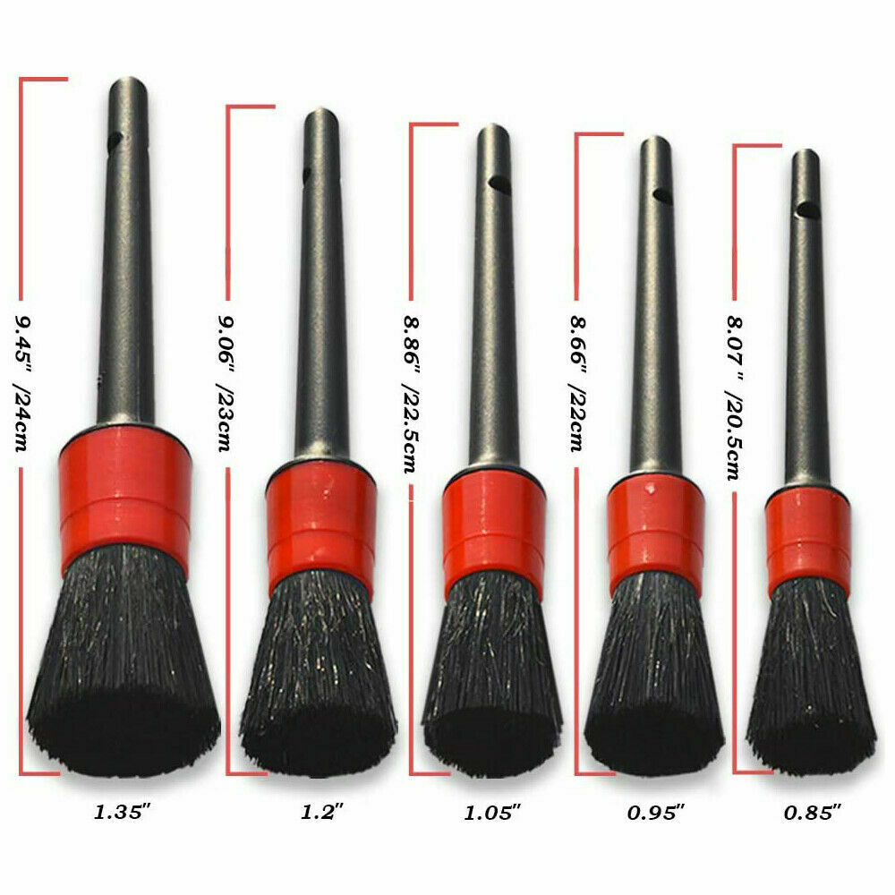5PCS Car Detailing Brush Kit Plastic Vehicle Auto Interior for Wheel Clean Tool