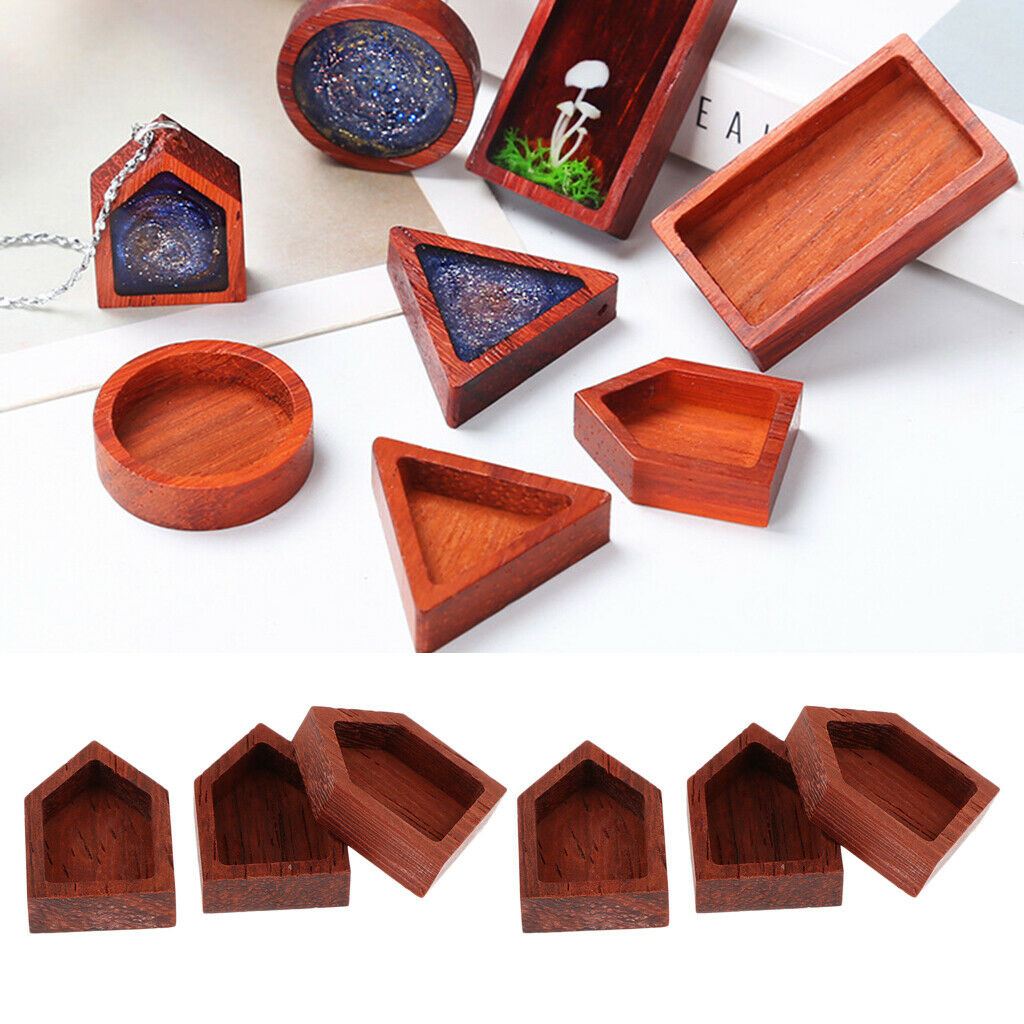 6 Pieces Natrual Wood Pendant Charms for Crafts Jewelry Necklace Crafts DIY