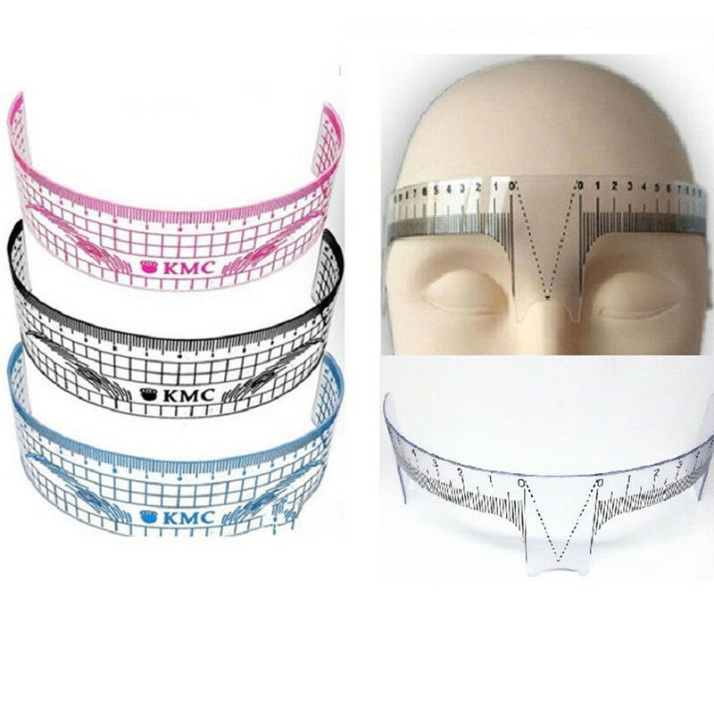 Reusable Eyebrow Stencil Makeup Microblading Measure Plastic Tattoo Ruler H1 Lt