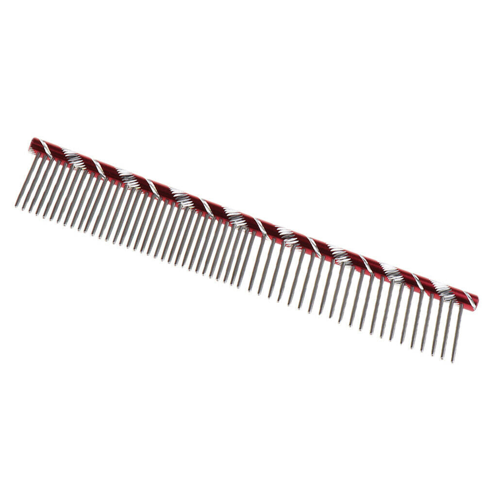 Pet Stainless Steel Hair Comb Pet Grooming Brush for Dog Cats Beauty Red