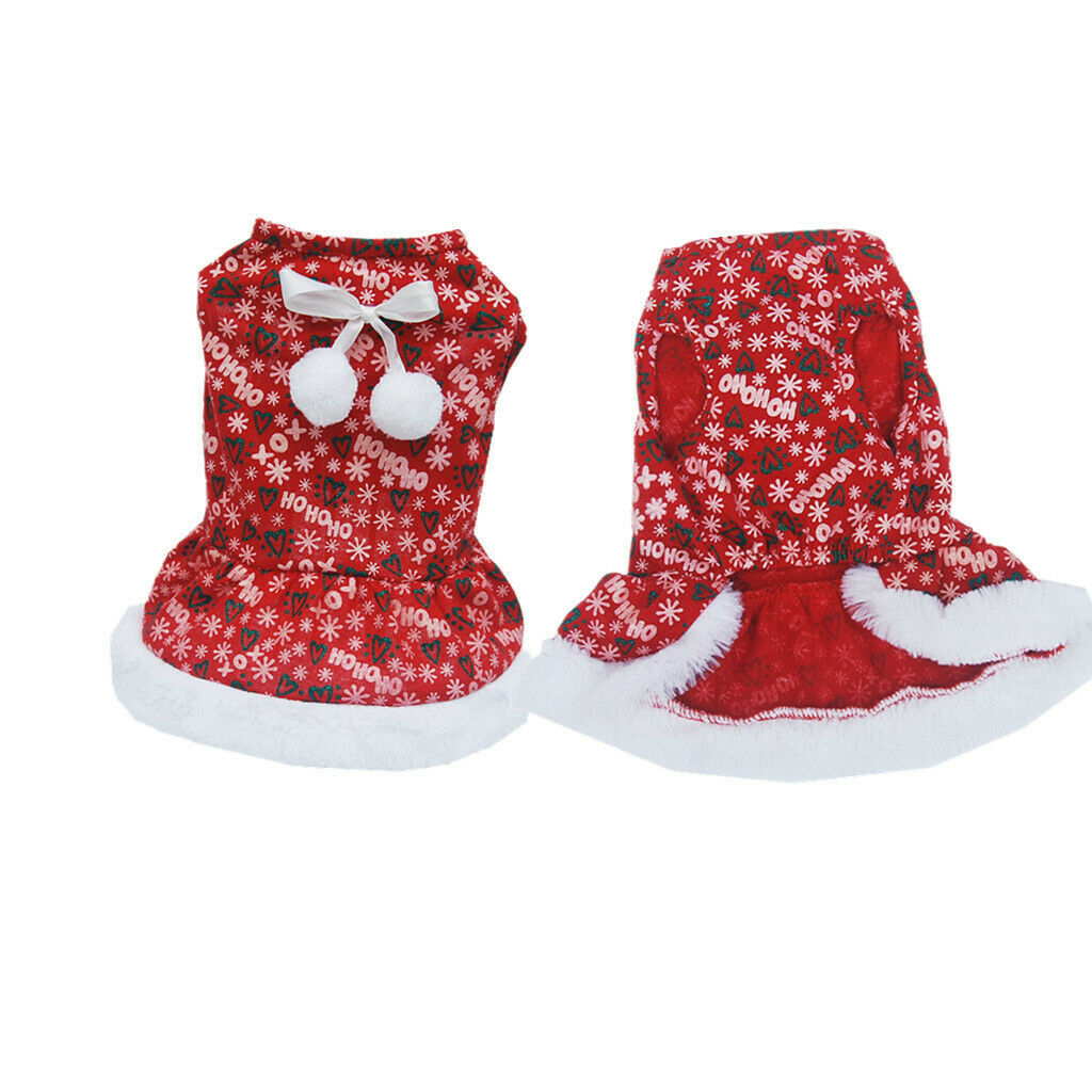 Puppy Outfit Pet Chrismas Dress Dog Cat Hoody Jumper Clothes Xmas Costume S