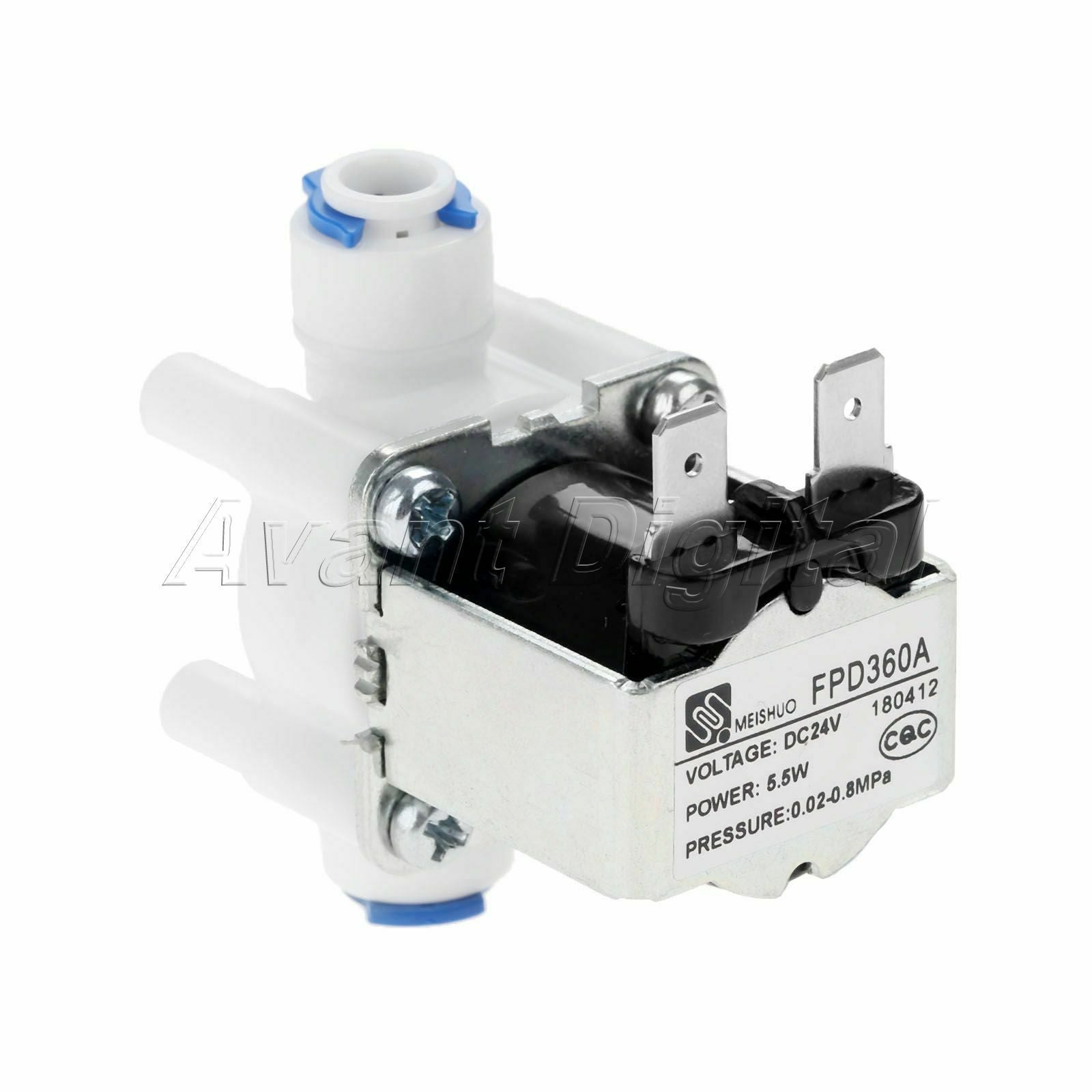 1/4" Hose 24V DC Electric RO Water System Flow Control Solenoid Valve Connection