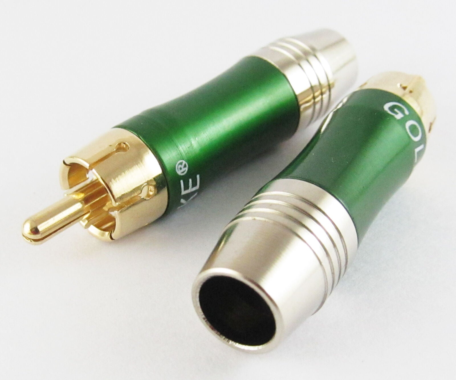 50pcs Green RCA plug Male with aluminum housing and copper plug