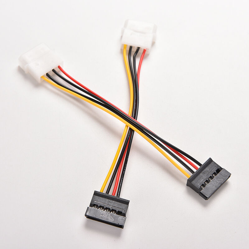 2X 4-Pin IDE Molex to 15-Pin Serial ATA SATA Hard Drive Power Adapter Cabl.l8