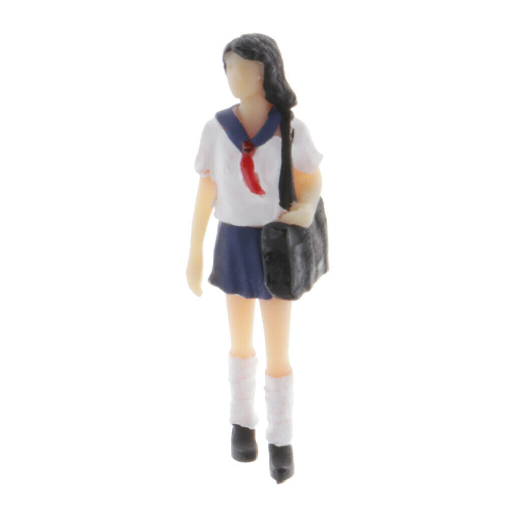 2x Standard Scale Uniform School Student Figures Miniatures Layouts 1/64 S