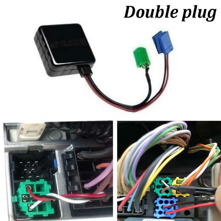 Double Plug AUX Auxiliary Car Radio Stereo Cable For Renault Clio 2005-2011 12V