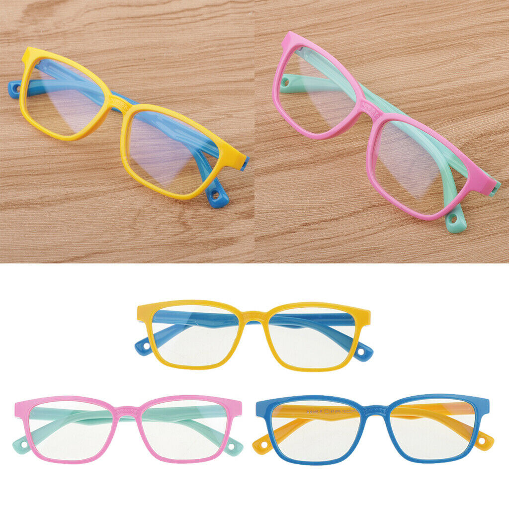 3x Silicone Frame Digital TV Rectangle Eye Glasses Anti UV for Boy Girl Gift