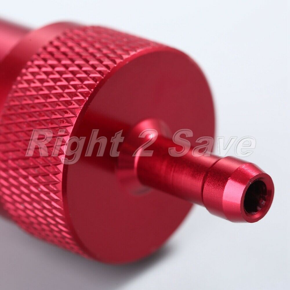 Universal Red Motor 1/4" 6mm Inline Fuel Oil Filter Cleaner CNC Aluminum Alloy