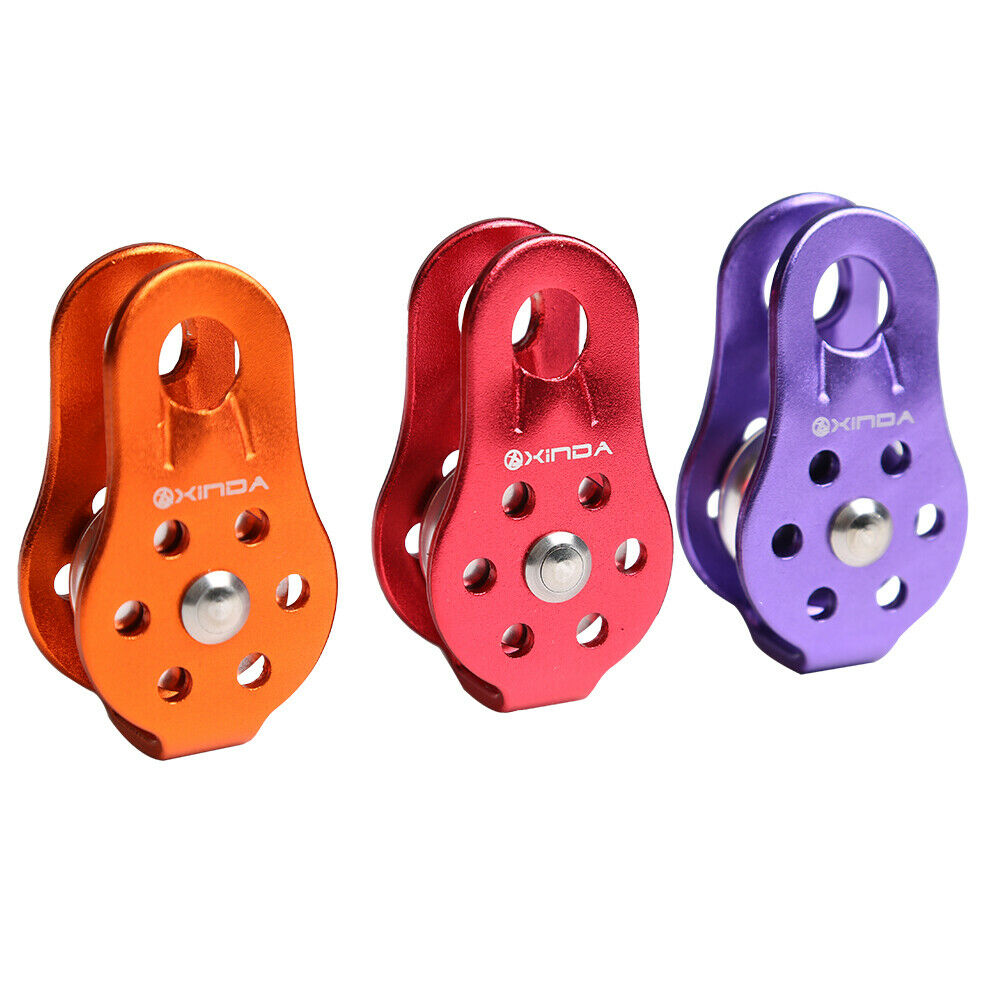20KN Heavy Duty Climbing Pulley Single Rock Pulley Ascending Devices Orange