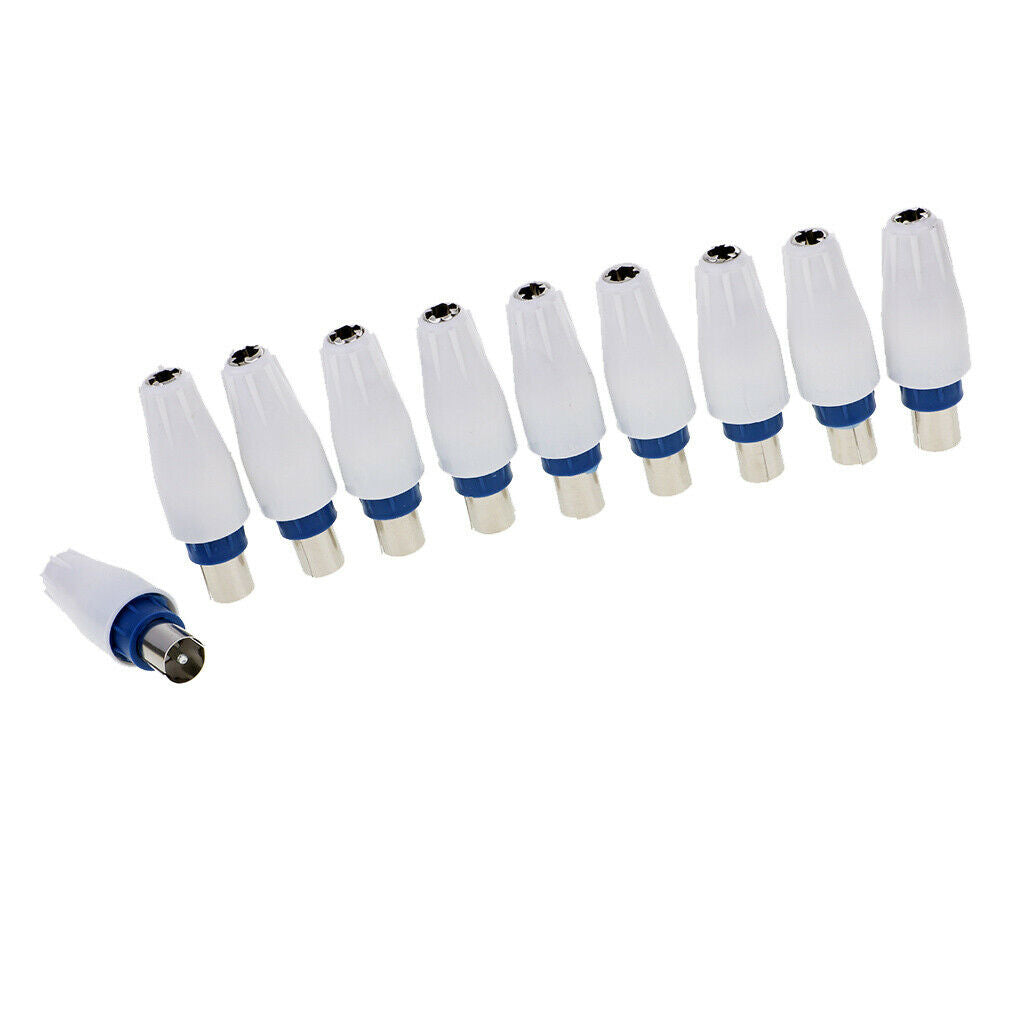 10 pieces RF connector coax plug to socket for digital or analog TV signals