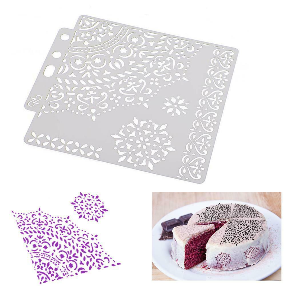 DIY Flower Coffee Stencils Cake Baking Template Scrapbooking Painting Decor A#S