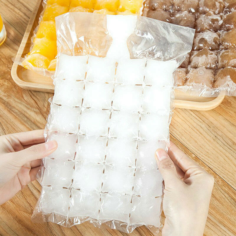 10x 24 grids disposable ice-making bags frozen ice cube tray mold self sea.l8