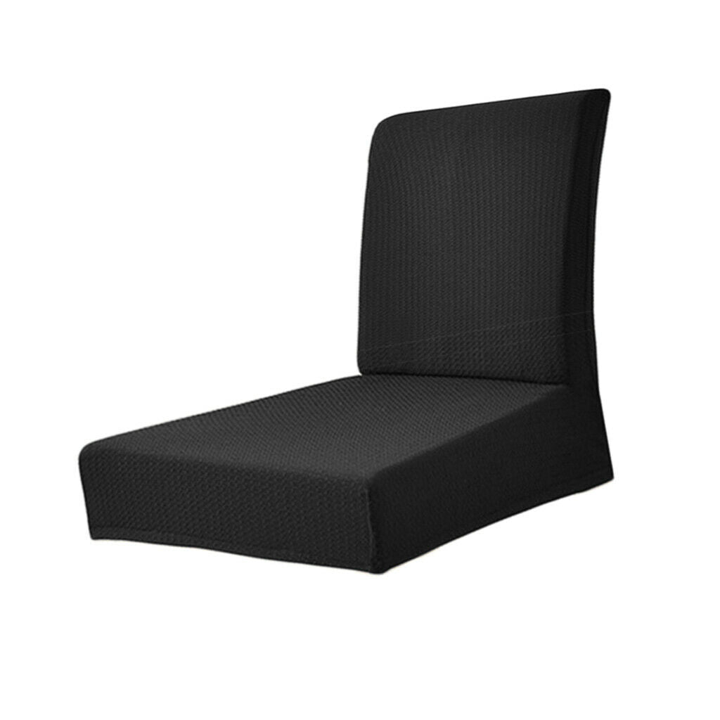 3Pcs Black Universal Low Short Back Chair Stool Seat Cover with Elastic Band for