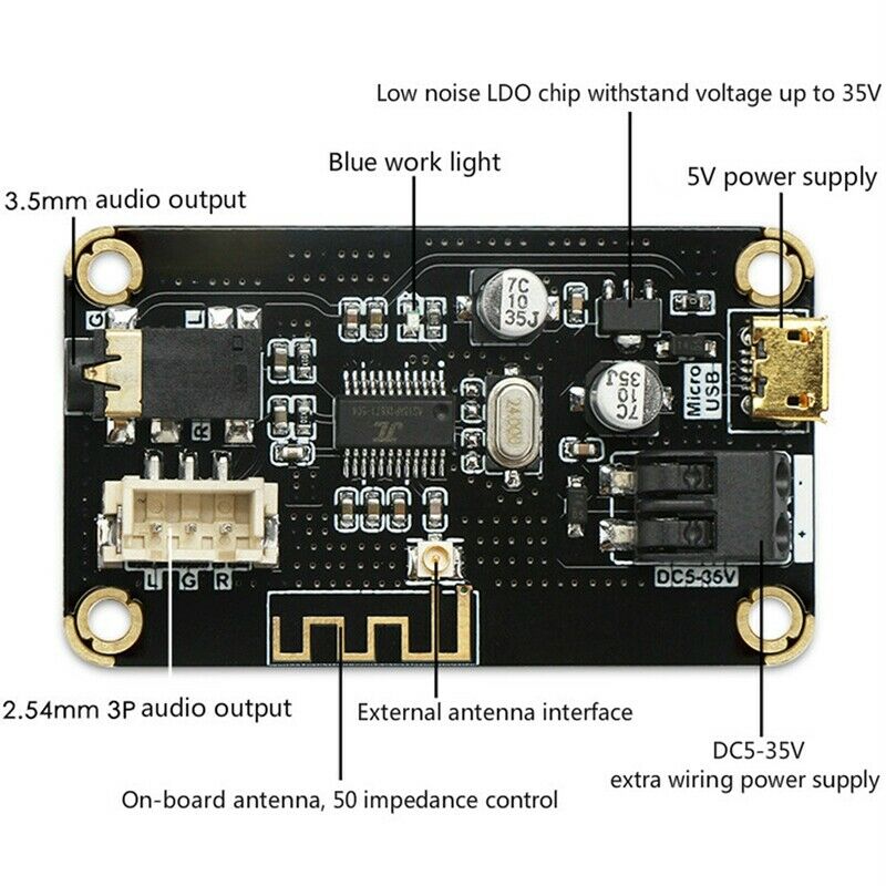 New MP3 Bluetooth Decoder Board 4.2 Audio Receiver Module DIY Speaker AmplifieU4