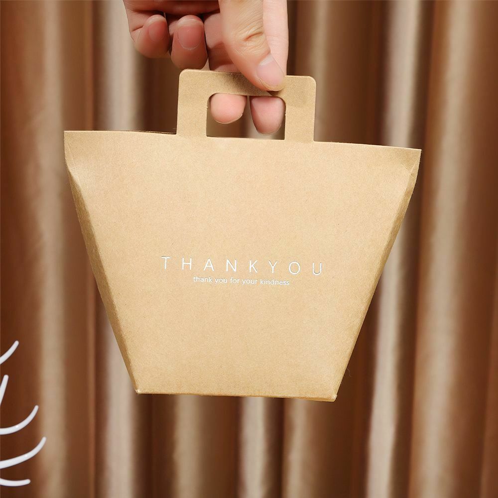 DIY Creative Decoration Bags Simple Kraft paper Gift Bag Candy Box Bronzing
