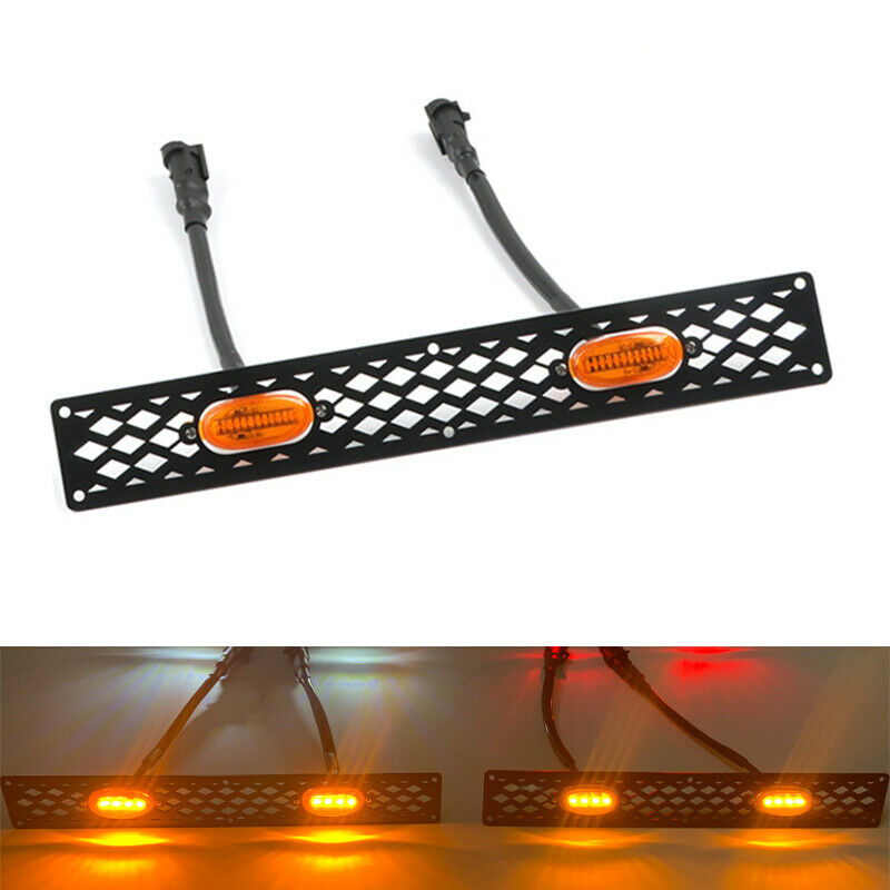 12V Off-road Vehicle Car Front Bumper Grille LED Small Yellow Light Bracket Kit