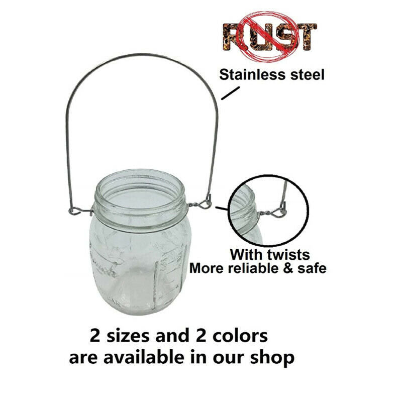 12pcs General Jar Lid Hanger Stainless Steel Wire Handles Compatible 70mm Mh Qx