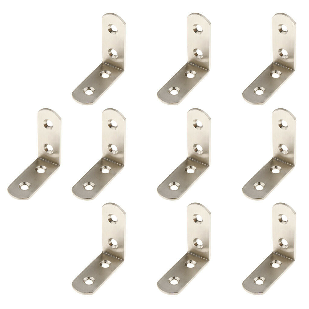 10pcs Thickened Steel Angle Fasteners Bracket Straight Angle Set 50x50x20mm