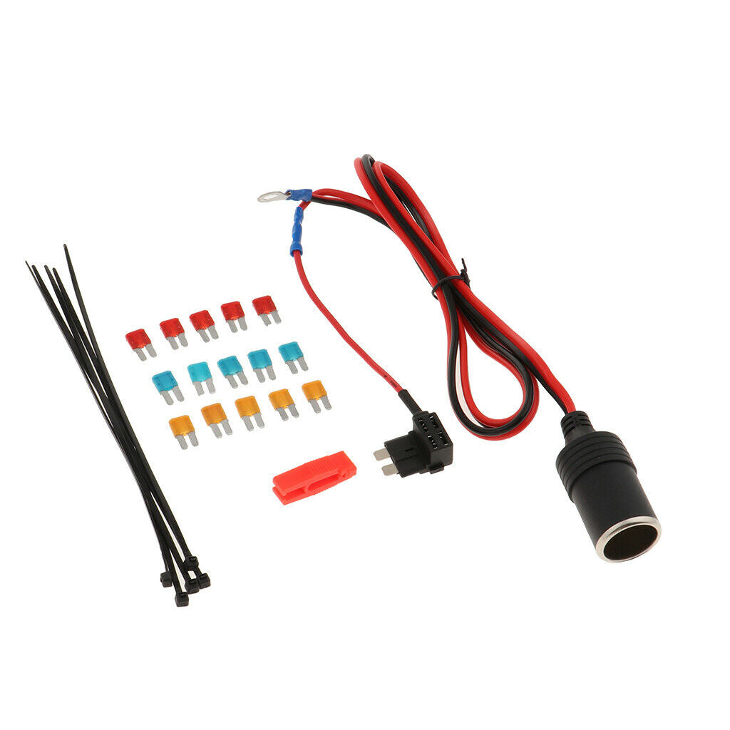 Car Cigar Lighter Socket 12V Standard Fuse Tap Holder  W/ Fuse 5/10/15A