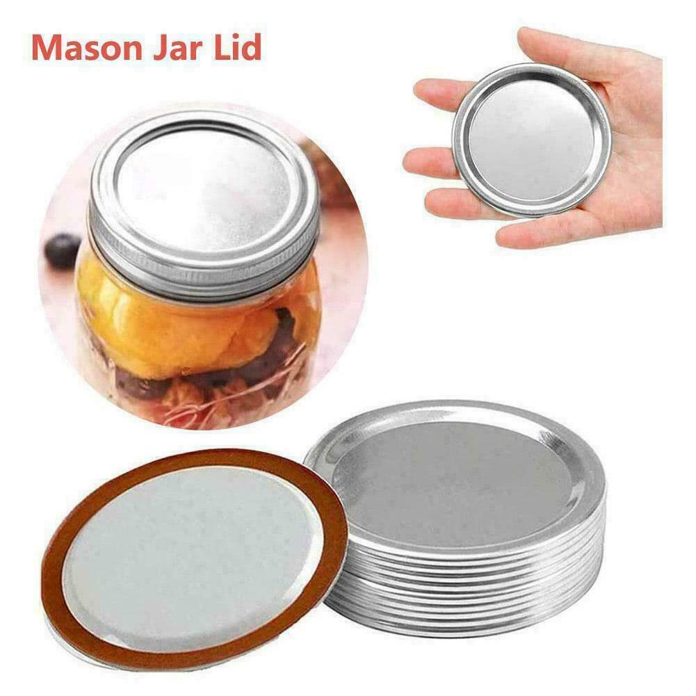24 PCS Regular Mouth Canning Mason Jar Lids And Rings Split-Type Leak S8W4