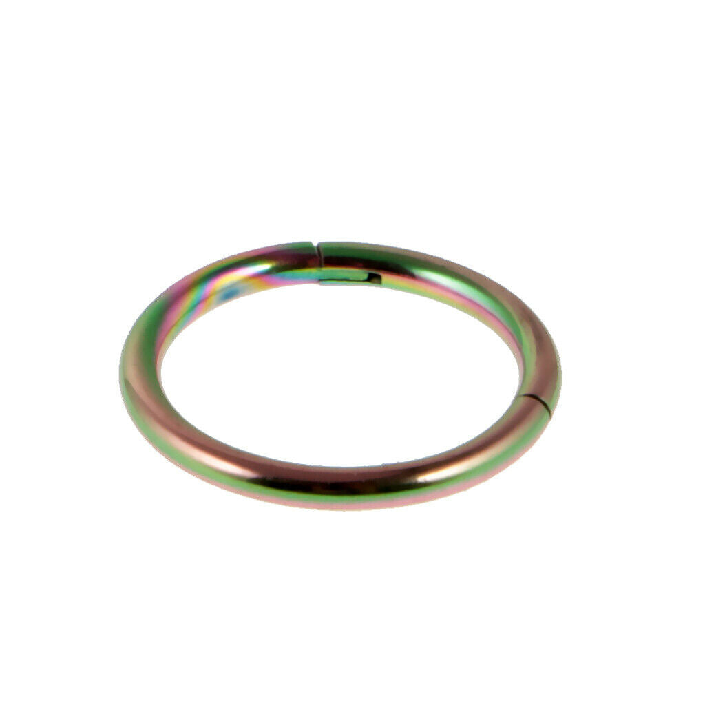 2 Piece Stainless Nose Ring Clicker Septum Hinge Tragus 16G 1.2x10mm Rainbow