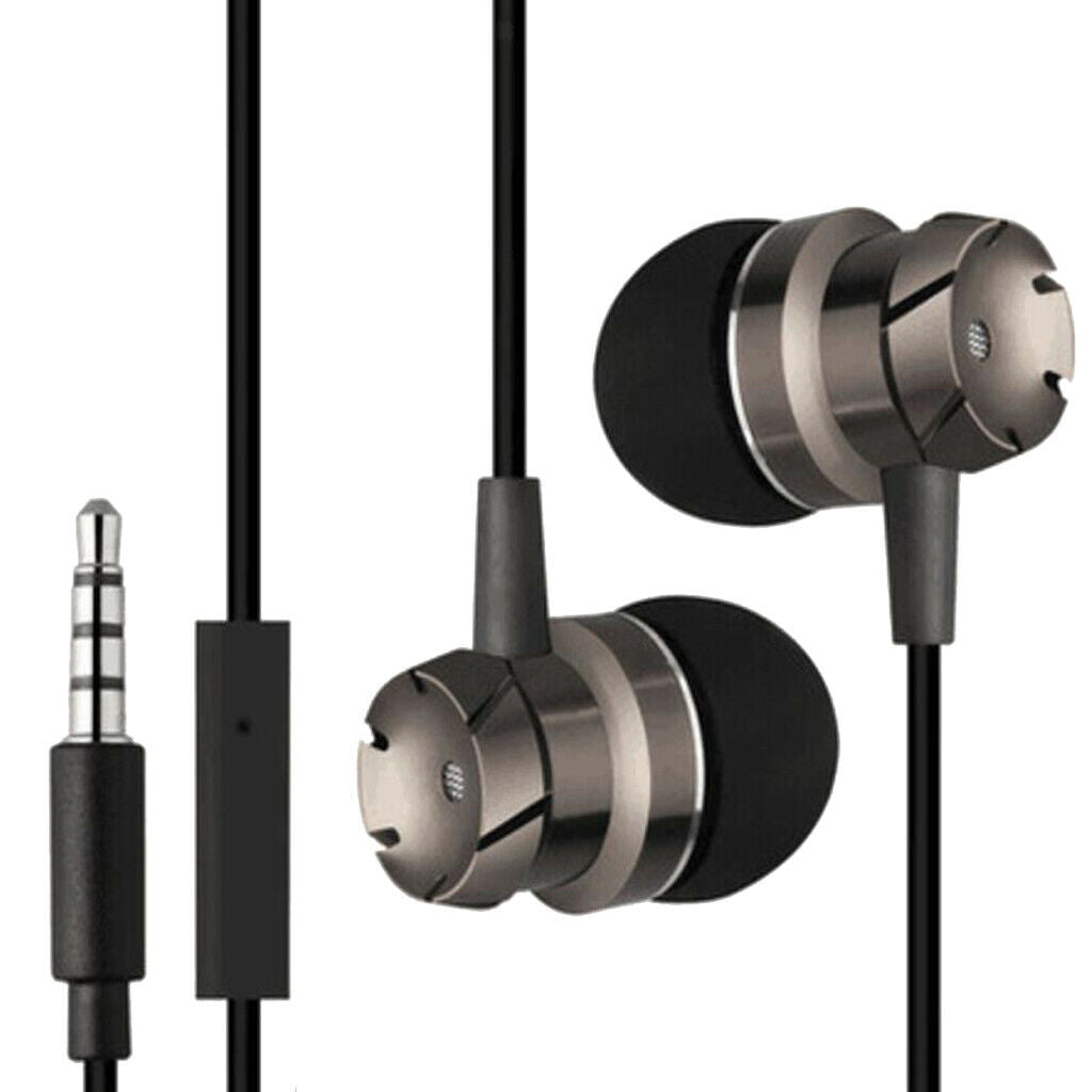 3.5mm SuperBass Music In-ear Stereo Headphones Headset With Mic Black