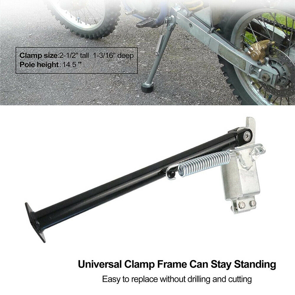 14" Universal Side Kick Stand w/ Spring For Motorcycles Off Road Bikes Dirtbike