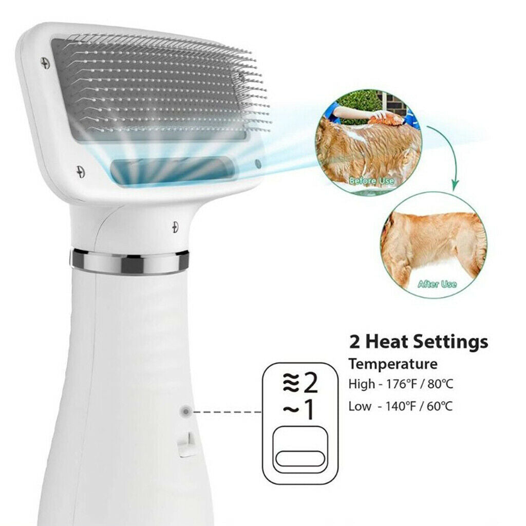 Pets Hair Dryer Blower Dogs Cat Blow Brush Grooming Comb Travel EU Plug