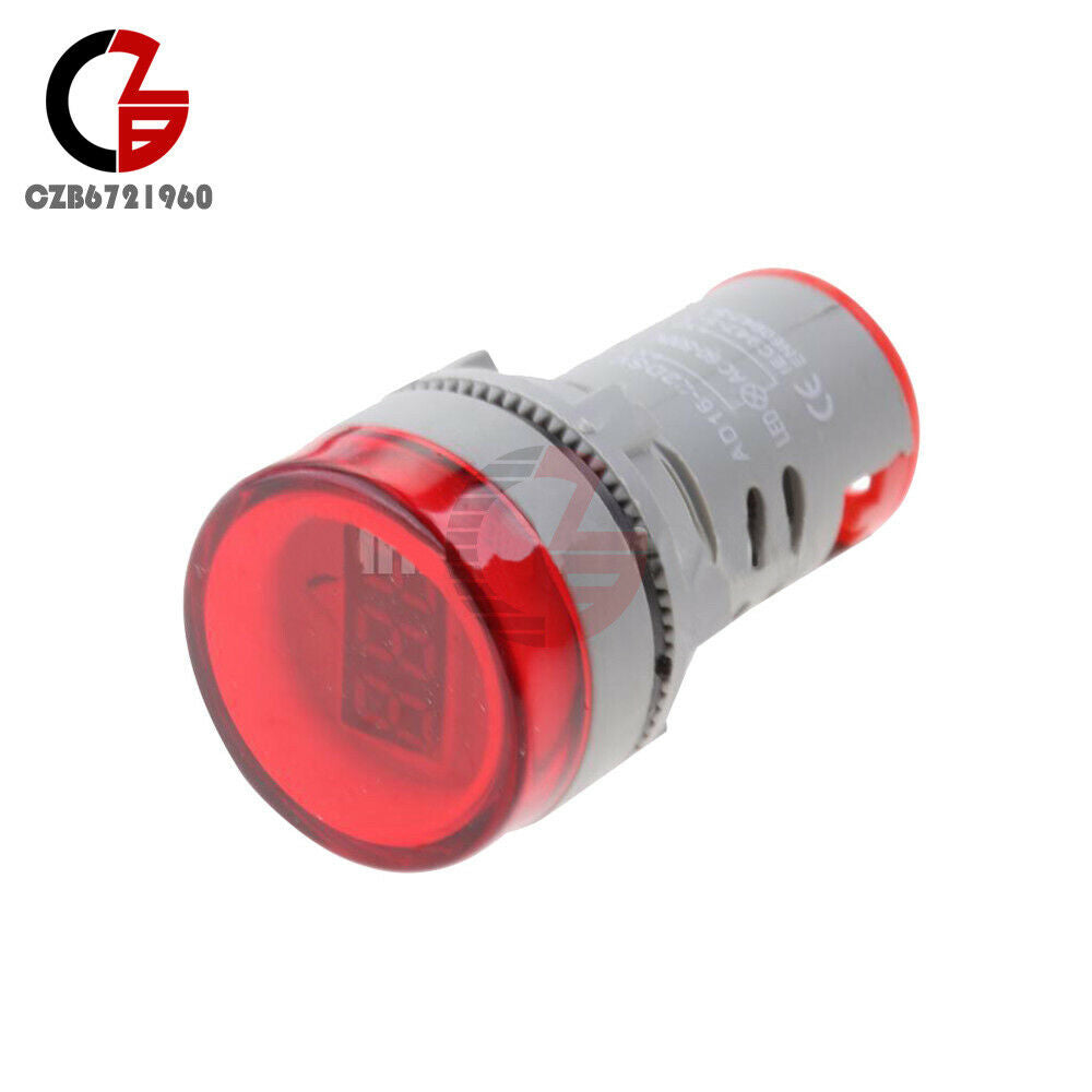22MM AC 60-500V Red LED Voltmeter Voltage Meter Indicator Pilot Light DIY 60Hz