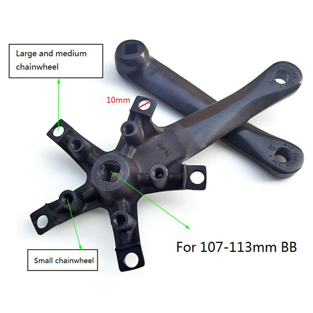 Universal Mountain Bike Crankset Aluminum Alloy MTB Crank Arm 170mm 130mm BCD