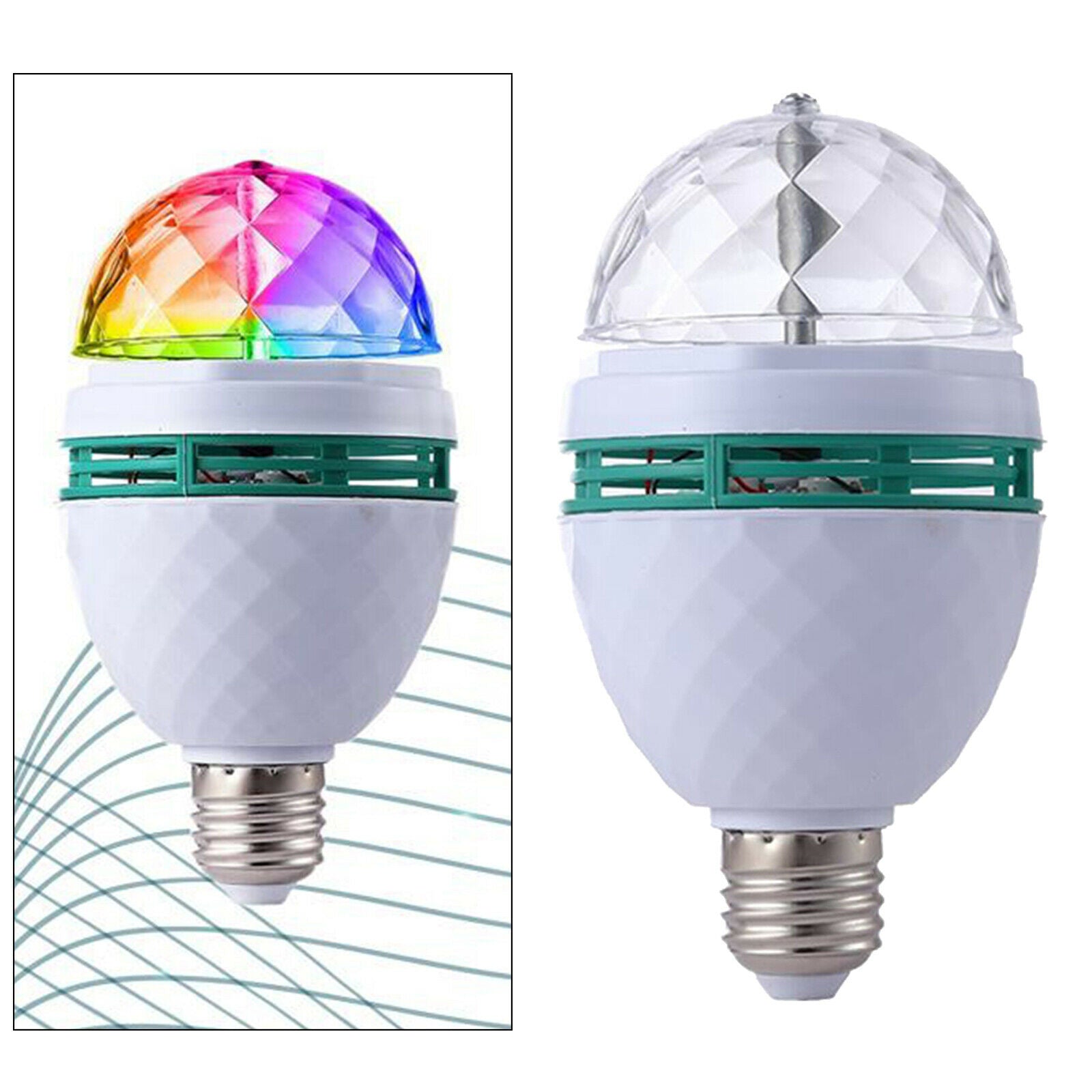 RGB Rotating Crystal Ball Bulb Lamp Home Outdoor Ornaments Stage Lights 6W
