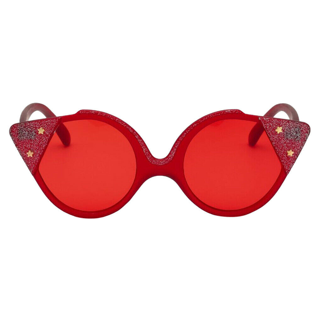 Retro Round Polarized Woman Sunglasses 100% UV400 Protection Cat Eye - Red, as