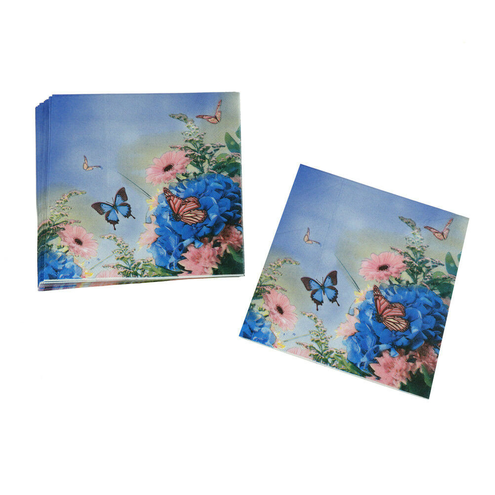 20X purple flower paper napkin butterfly festive & party supplies tissue dDEAU