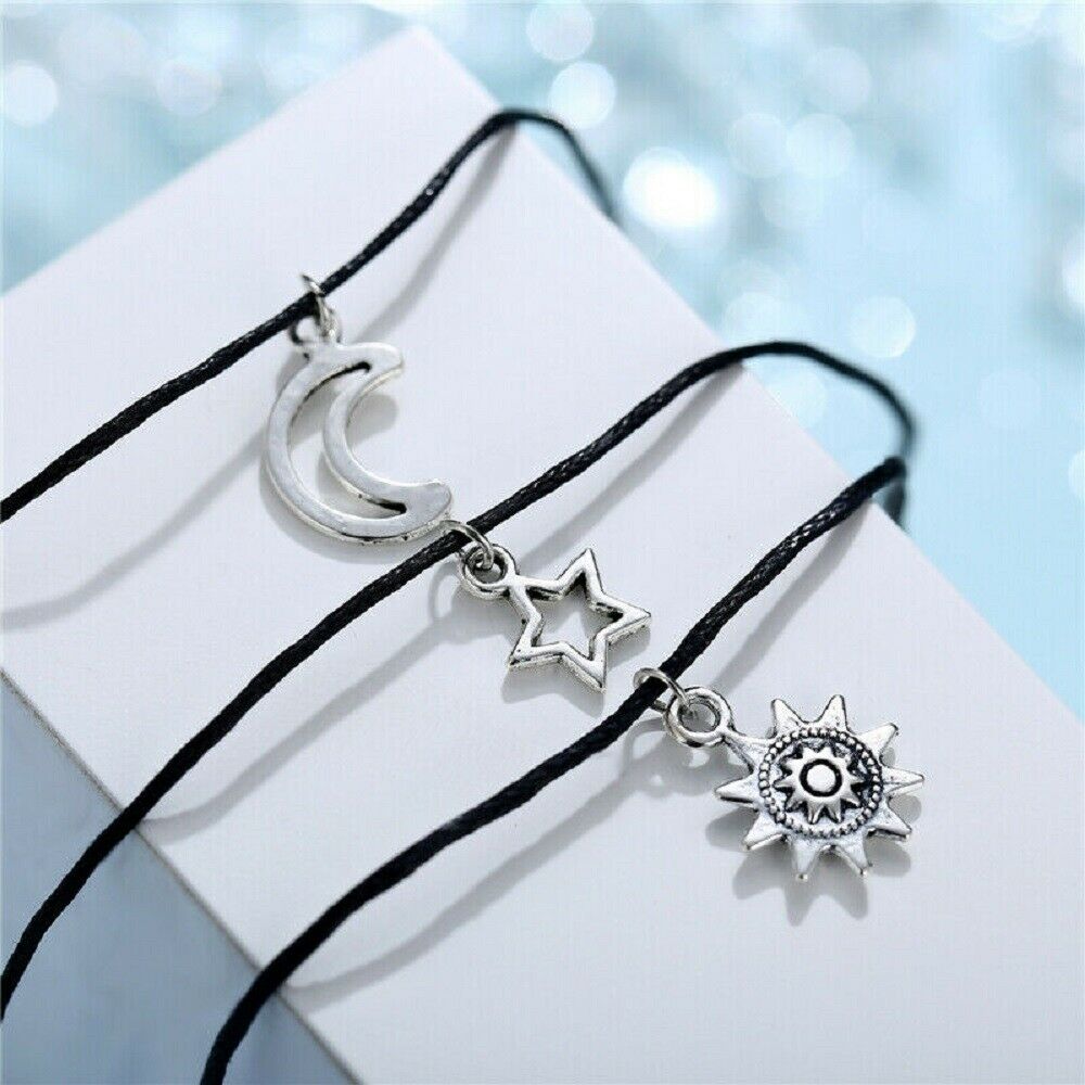 3PCS Boho Sun Star Moon Ankle Anklet Bracelet Chain Foot Jewelry Beach Gift New