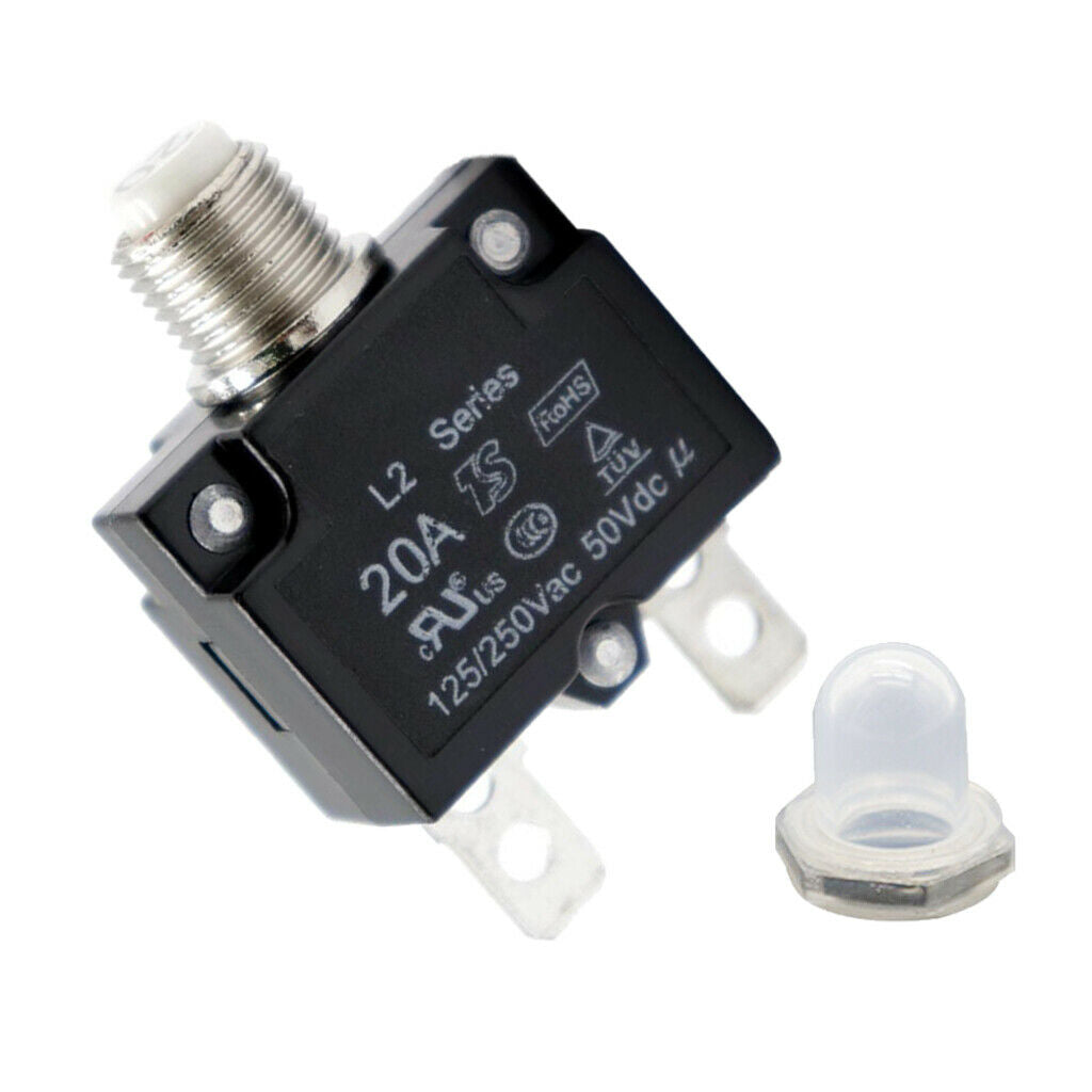 4x 50V DC Push Button Circuit Breaker Manual Overload Protector Switch