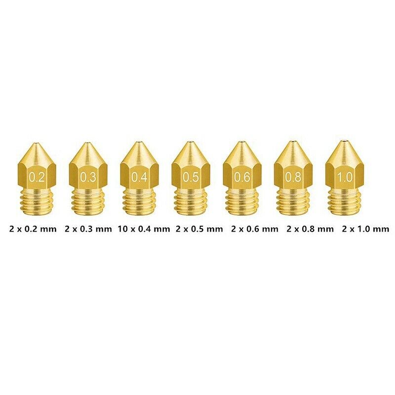 22PCS MK8 Nozzle Head Printer Extruder for 1.75mm A8 Makerbot MK8 Creality CR-I6