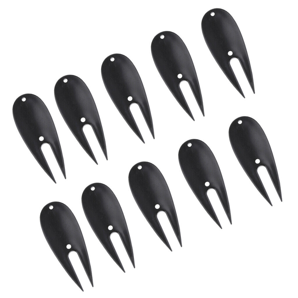 10 Pieces Plastic Divot Repair Tool Golf Accessories Black