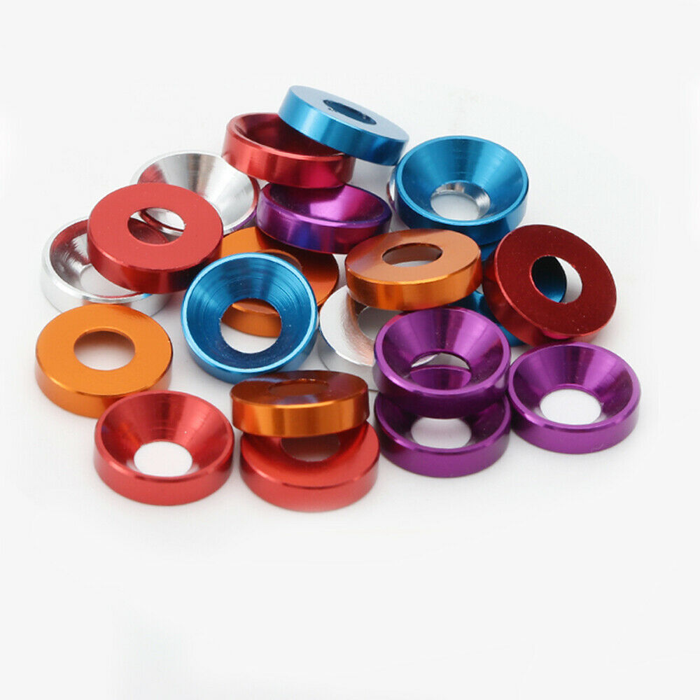M4 Countersunk Head Washers Gaskets Aluminum Alloy Anodized 11-Colors,each 5pcs