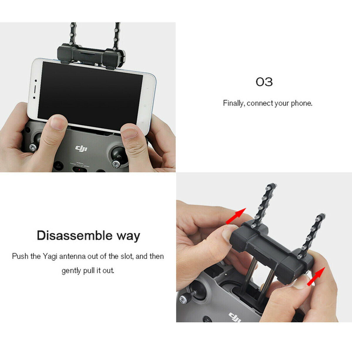Remote Controller Antenna Signal Booster Range Extender for DJI Mavic Air 2