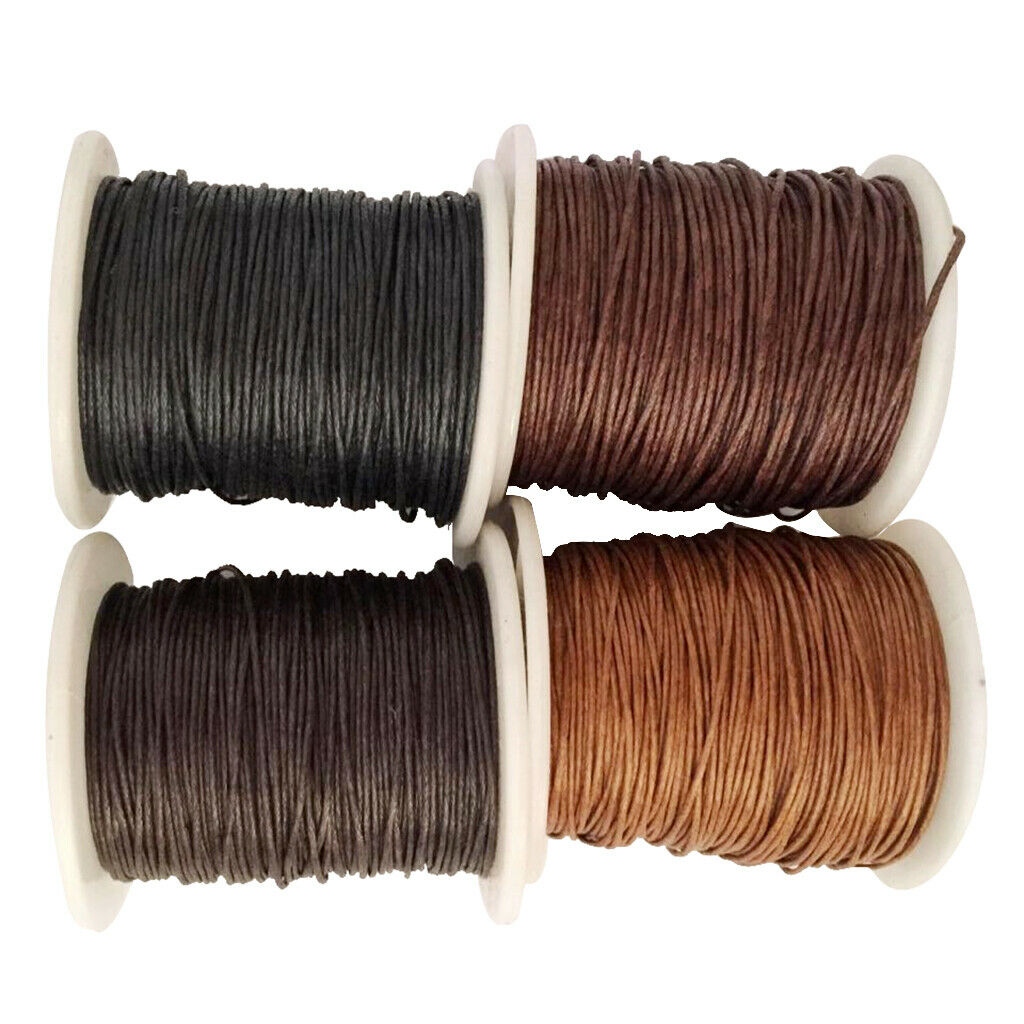 Prettyia 12 Rolls 80 Meters 1mm Waxed Cotton Cords Thread for DIY Bracelet