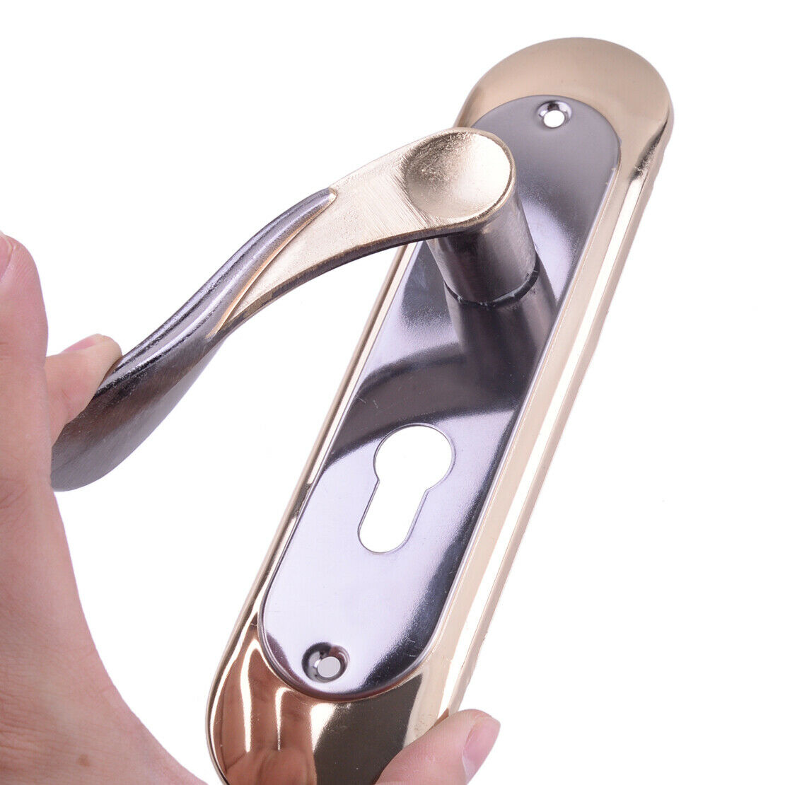 Indoor Door Handle Lever Security Lock Key Kit Household Install Aluminum Alloy